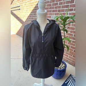 Charles River Black Windbreaker with Hood